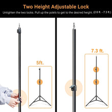 Load image into Gallery viewer, Photo Video Studio 10 ft. Wide Cross Bar 7.3 ft. Tall Backdrop Stand, Background Support System Kit with Clamp, Sand Bag, Carry Bag, Photography Studio, JSAG283