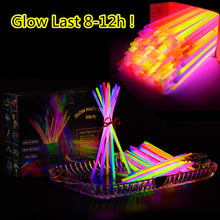 Load image into Gallery viewer, Glow Sticks,200 8" Glow Sticks 510PC Glow Party Supplies Favors Connectors for Glow Caps/Ear Rings/Finger Rings/Necklaces/Bracelets/Flowers/Balls with Glow Divergence Bars