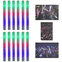 Load image into Gallery viewer, Super Z Outlet Upgraded Light up Foam Sticks, 3 Modes Colorful Flashing LED Strobe Stick for Party, Concert and Event (12 Pack)