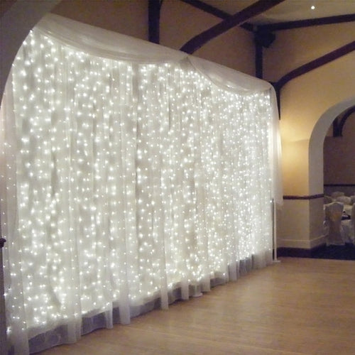 TORCHSTAR 9.8FT × 9.8FT Window Curtain Light, Extendable String Light Kit, 6000K Pure White, 8 Modes Fairy Lights for Party, Wedding, Restaurant, Festival, Hotel, Bar, Home, Patio, Garden