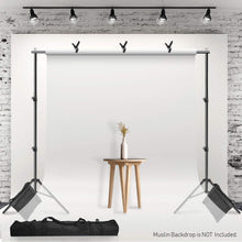 Load image into Gallery viewer, Photo Video Studio 10 ft. Wide Cross Bar 7.3 ft. Tall Backdrop Stand, Background Support System Kit with Clamp, Sand Bag, Carry Bag, Photography Studio, JSAG283