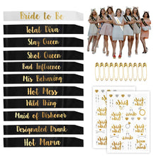 Load image into Gallery viewer, Hurriman 12 Pack Bachelorette Party Sashes, 11 Funny Unique Bride Tribe Sashes and 1 Bride to Be Sash for Bachelorette Hen Party and Bridal Party