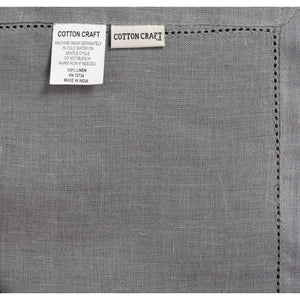 100% Linen Hemstitch Table Cloth - Size 60x108 Charcoal - Hand Crafted and Hand Stitched Table Cloth with Hemstitch detailing. The pure Linen fabric works well in both casual and formal settings