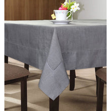 Load image into Gallery viewer, 100% Linen Hemstitch Table Cloth - Size 60x108 Charcoal - Hand Crafted and Hand Stitched Table Cloth with Hemstitch detailing. The pure Linen fabric works well in both casual and formal settings