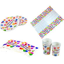 Load image into Gallery viewer, Joyin Toy Happy Birthday Decorations Party Supplies Set (Over 100 PC) and Party Decorations All-in-One Pack including Banner, Flags, Foil Party Balloons, Hats,Confetti, Tablecloth and Plates.