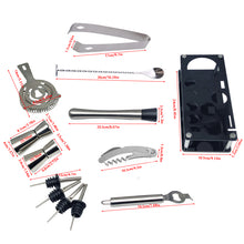 Load image into Gallery viewer, per4um: 13 Pcs Stainless Steel Cocktail Shaker Mixer Drink Bartender Browser Kit Bars Set Tools Professional Bartender Tool