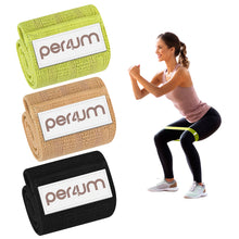 Load image into Gallery viewer, Per4um Leg Resistance Bands - Set of 3 Workout Bands for Glutes, Butt, Thighs, and Legs  Transform your workout with these color-coded resistance bands. Includes light, medium, and heavy bands with a travel bag.