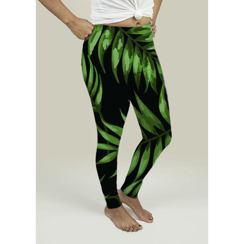 Leggings with Tropical Leaves