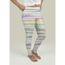 Load image into Gallery viewer, Leggings with Stripe Pattern with words