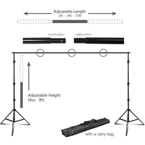 BalsaCircle Black 8 ft x 10 ft Photo Backdrop Stand Kit + 2 Free Backdrops - Studio Background - Wedding Party Photo Booth